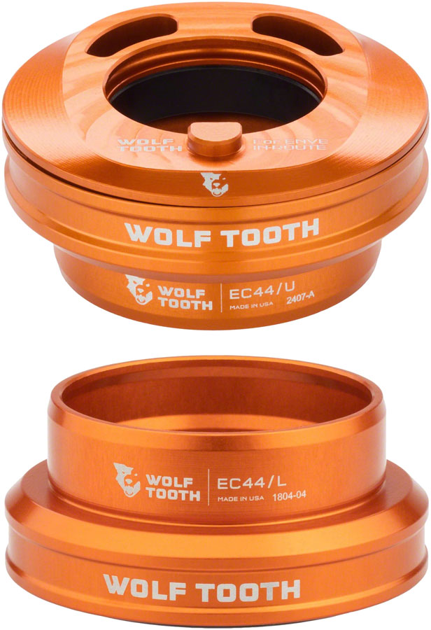 Wolf Tooth Premium Internal Headset - EC44 Upper / EC44 Lower For Enve In-Route System Only Orange