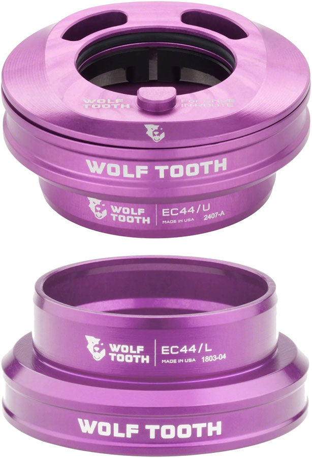 Wolf Tooth Premium Internal Headset - EC44 Upper / EC44 Lower For Enve In-Route System Only Purple