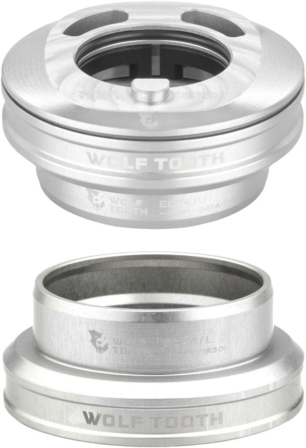 Wolf Tooth Premium Internal Headset - EC44 Upper / EC44 Lower For Enve In-Route System Only Raw Silver