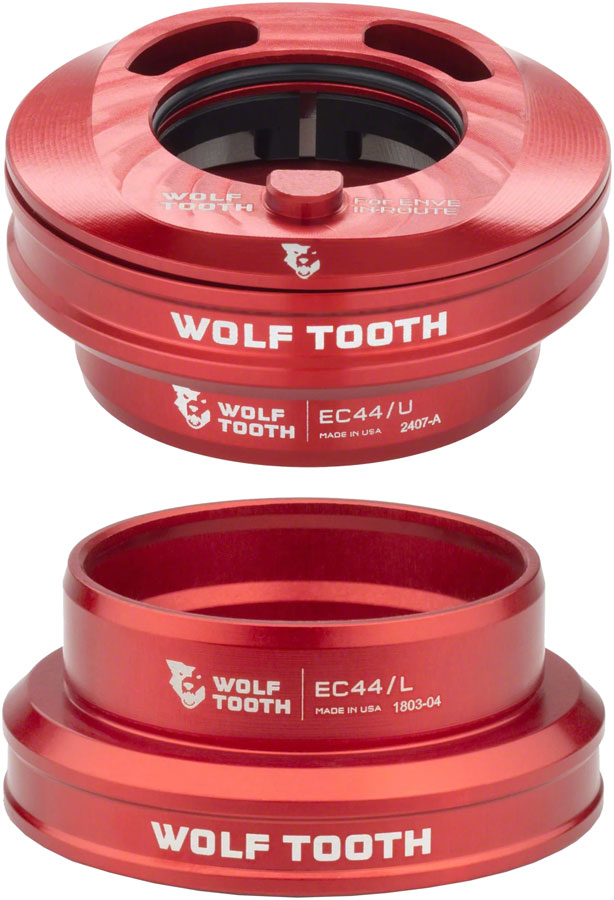 Wolf Tooth Premium Internal Headset - EC44 Upper / EC44 Lower For Enve In-Route System Only Red