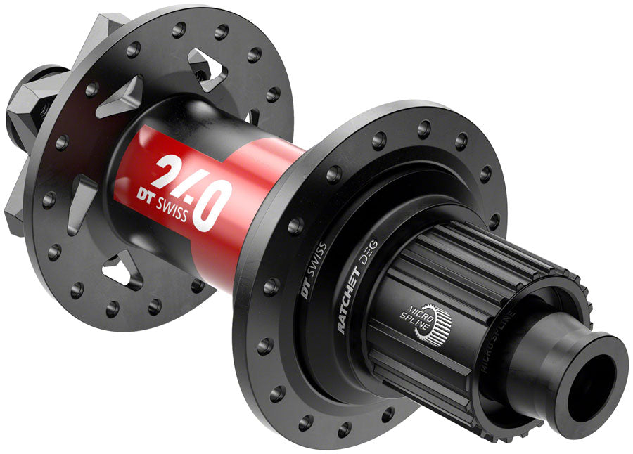 DT Swiss 240 non-EXP Rear Hub - 12 x 142mm, Center-Lock, HG 11 Road, Black/Red, 28H, 36pt - Open Box, New