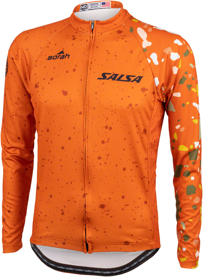 Salsa Mens Terrazzo Long Sleeve Jersey - Small Orange