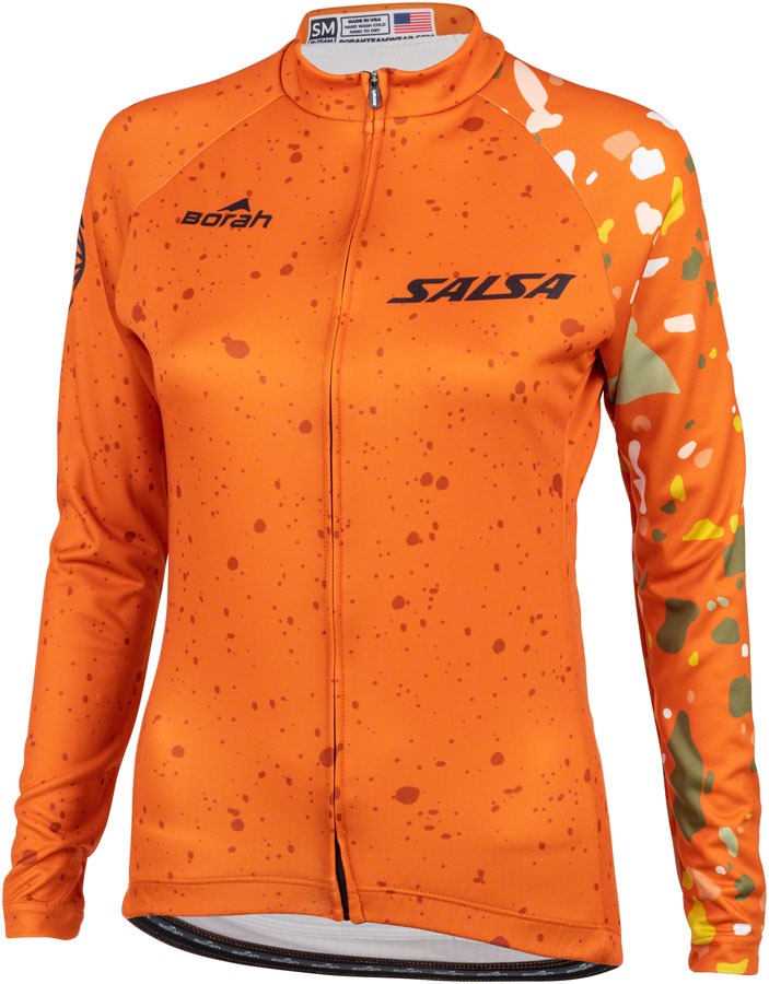 Salsa Womens Terrazzo Long Sleeve Jersey - Small Orange