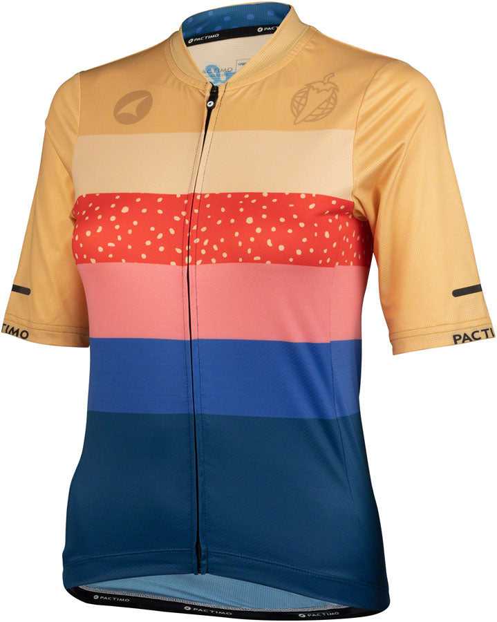 Salsa Team Polytone Womens Jersey - Goldenrod Dark Blue w/ Stripes Medium