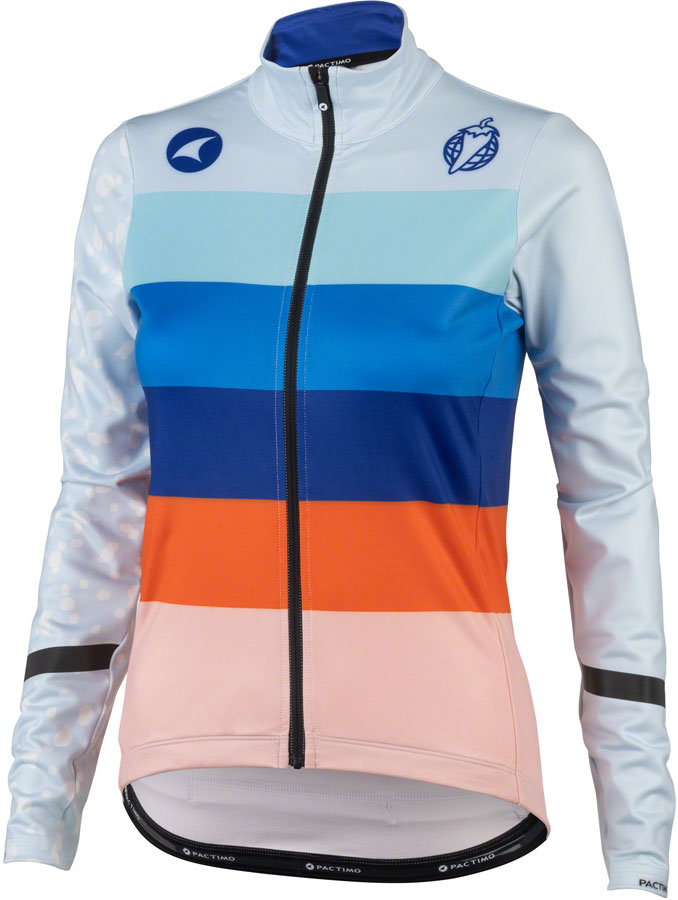 Salsa Arctica Womens Long Sleeve Jersey - Light Blue w/Stripes Medium