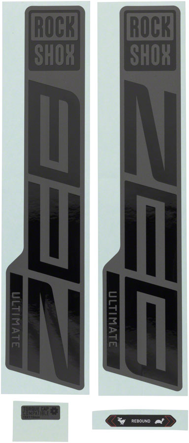 RockShox Fork Decal Kit - ZEB Ultimate 27/29" Gloss Black/Matte Gray