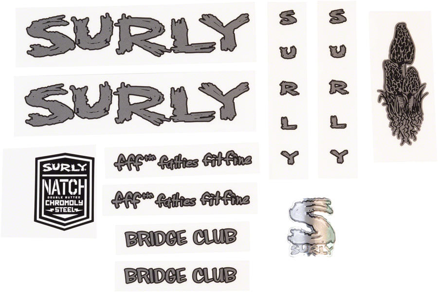 Surly Bridge Club Frame Decal Set - Dark Metallic Gray