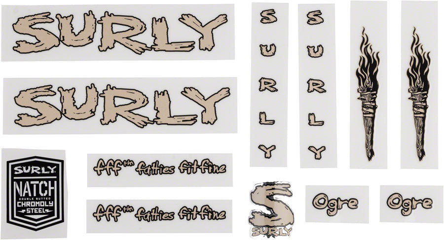 Surly Ogre Decal Set - Metallic Tan