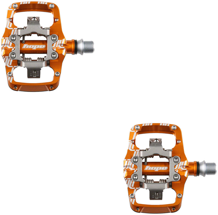 Hope Union TC Pedals - Dual Sided Clipless with Platform 9/16" Orange