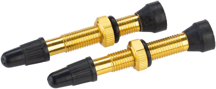 WHISKY No.9 Alloy Tubeless Valves - Pair 40mm Golden