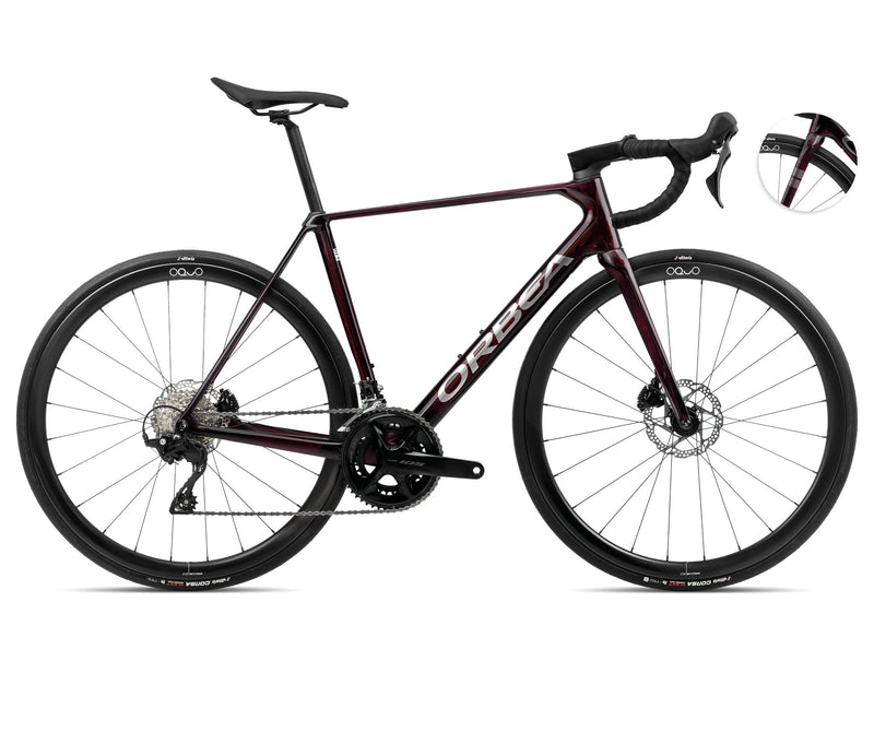 2024 Orbea ORCA M35 Racing Road Bike - 47cm, Wine Red-Titanium (Gloss)