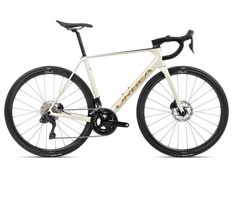 2024 Orbea ORCA M35i Racing Road Bike - 53cm, Ivory White-Burgundy (Gloss)-Vulcano (Matte)