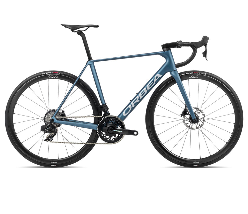 2024 Orbea ORCA M21eTEAM PWR Racing Road Bike - 49cm, Slate Blue-Halo Silver (Matte)