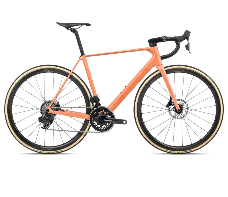 2024 Orbea ORCA M21eLTD PWR Racing Road Bike - 51cm, Orange Cloud (Matte) - Stone Blue (Matte-Gloss)