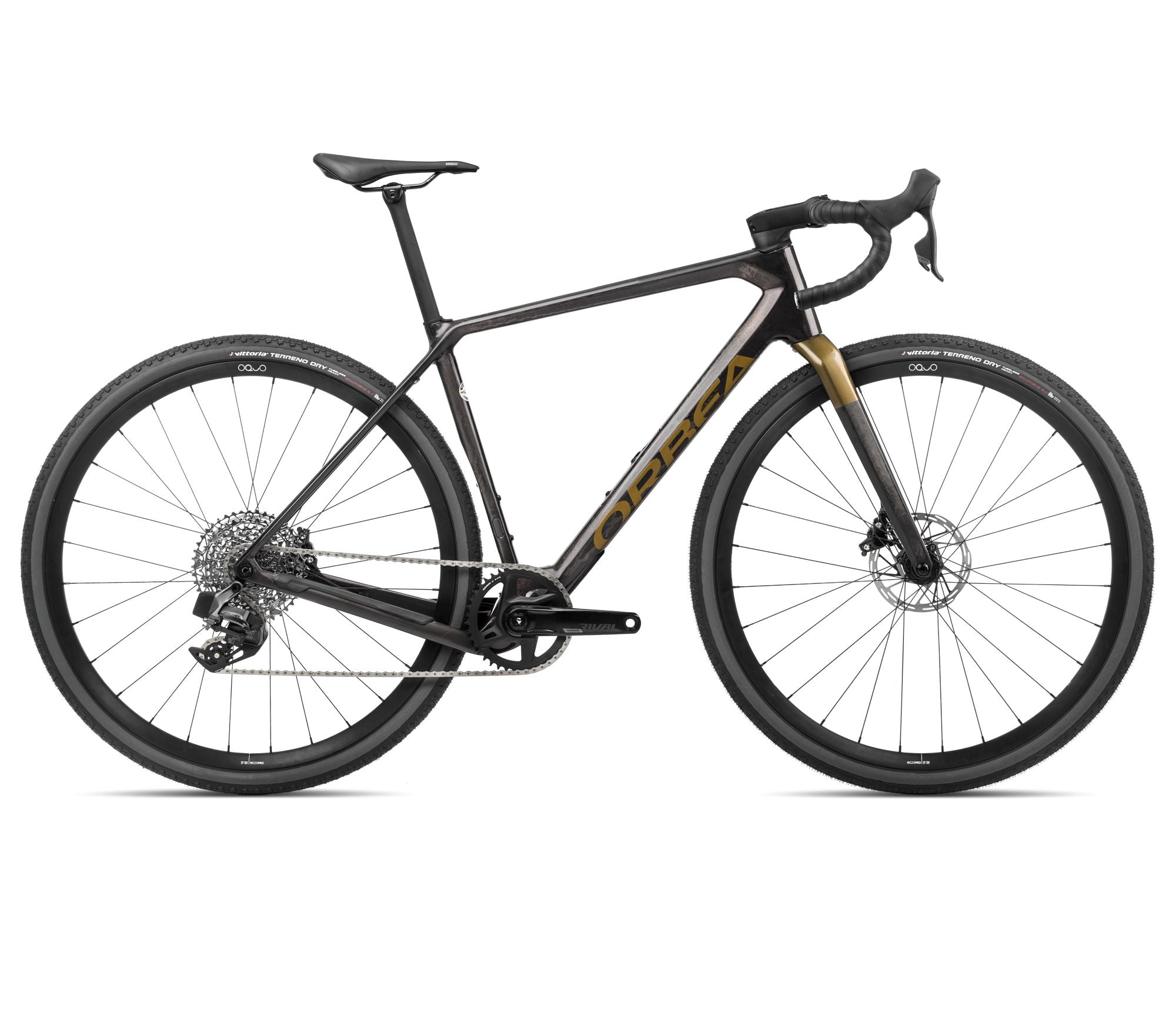 2024 Orbea TERRA M31eTEAM 1X Gravel Road Bike - Large, Cosmic Carbon View - Metallic Olive Green (Gloss)