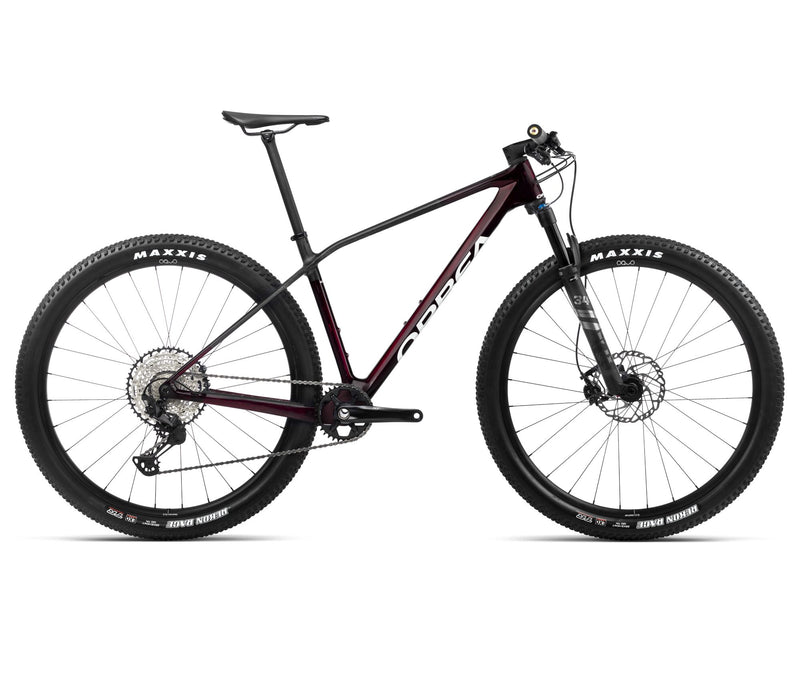 2024 Orbea ALMA M ELITE XC Mountain Bike - Medium, Red Wine Carbon View (Gloss) - Carbon Raw (Matte)