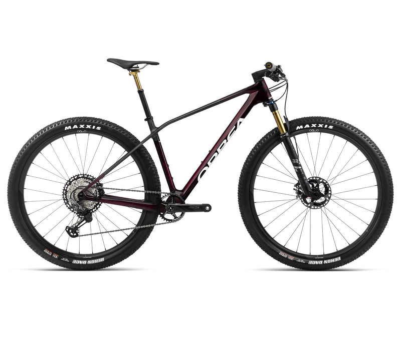 2024 Orbea ALMA M TEAM XC Mountain Bike - X-Large, Red Wine Carbon View (Gloss) - Carbon Raw (Matte)