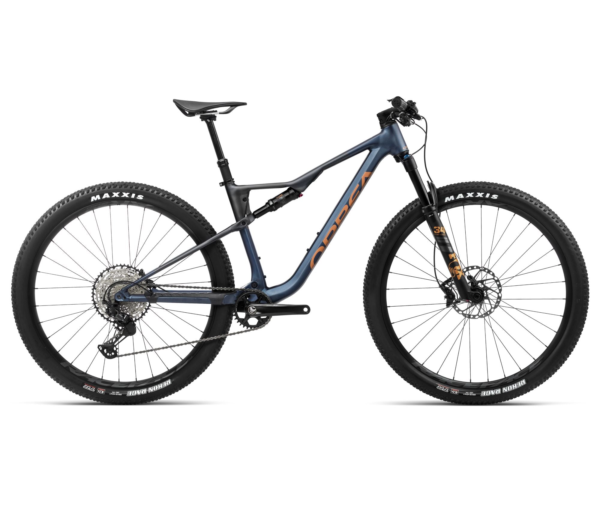 2024 Orbea OIZ H10 XC Mountain Bike - Small, Moondust Blue-Leo Orange (Matte)