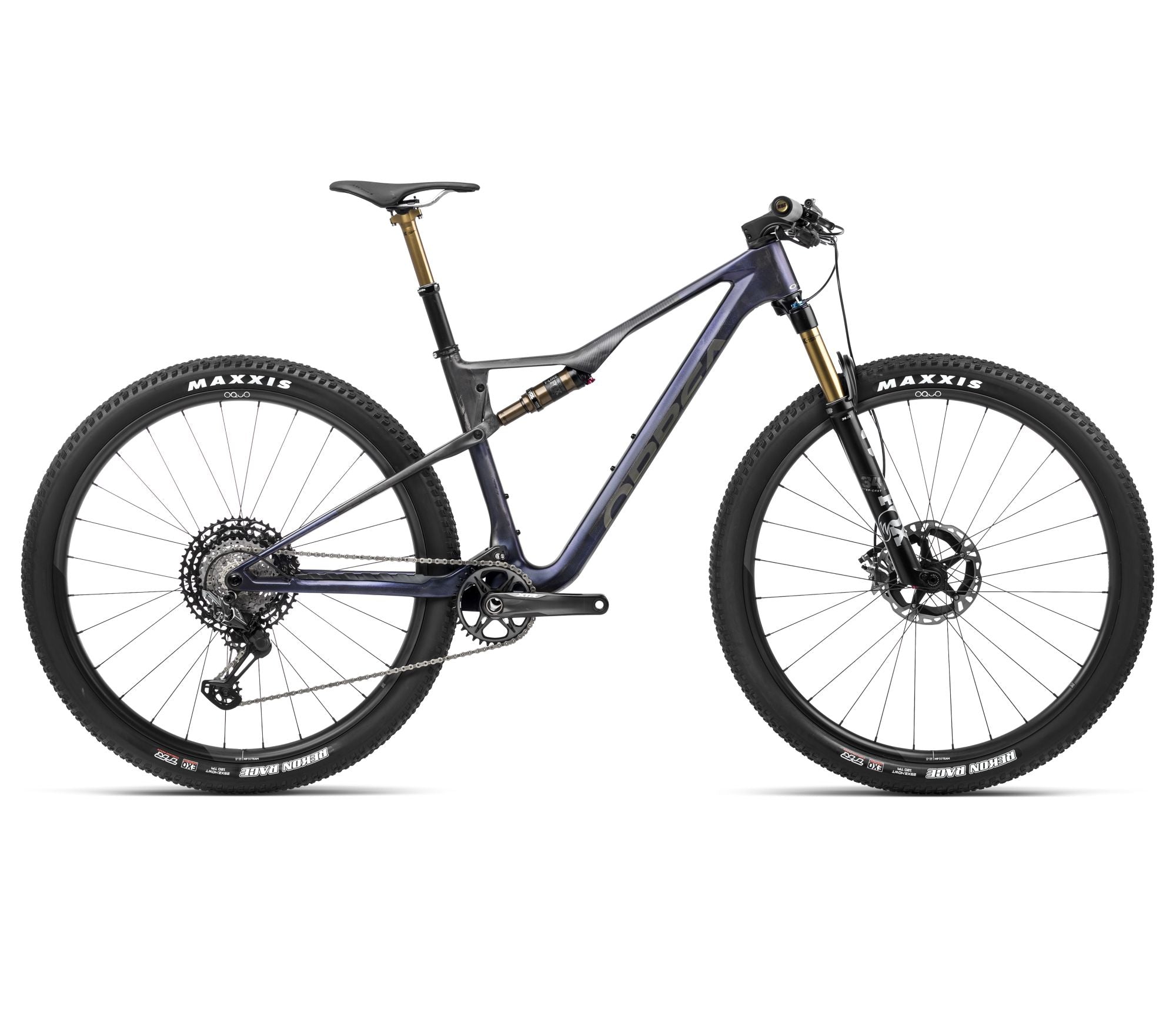 2024 Orbea OIZ M-TEAM XTR XC Mountain Bike - Medium, Tanzanite Carbon View-Carbon Raw (Matte)