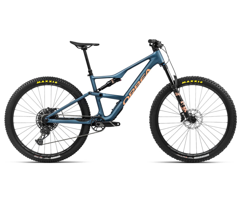 2024 Orbea OCCAM SL H20 Trail Mountain Bike - Small, Slate Blue - Orange Cloud (Matte)