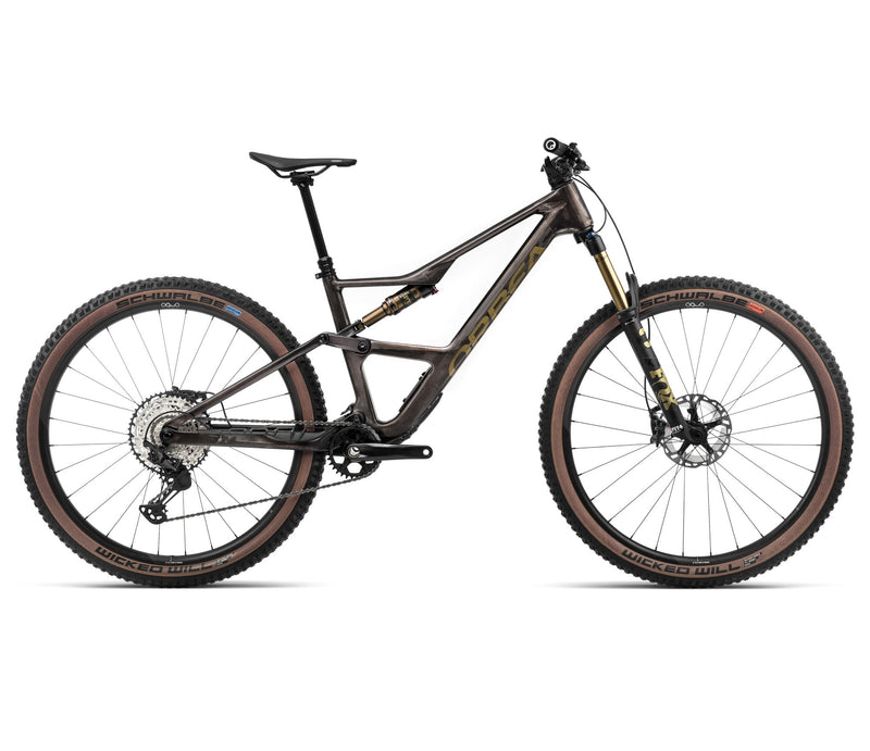 2024 Orbea OCCAM SL M10 Trail Mountain Bike - Small, Cosmic Carbon View - Metallic Olive Green (Gloss)