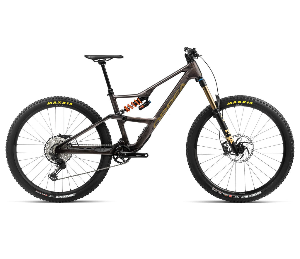 2024 Orbea OCCAM LT M10 Trail Mountain Bike - Small, Cosmic Carbon View - Metallic Olive Green (Gloss)