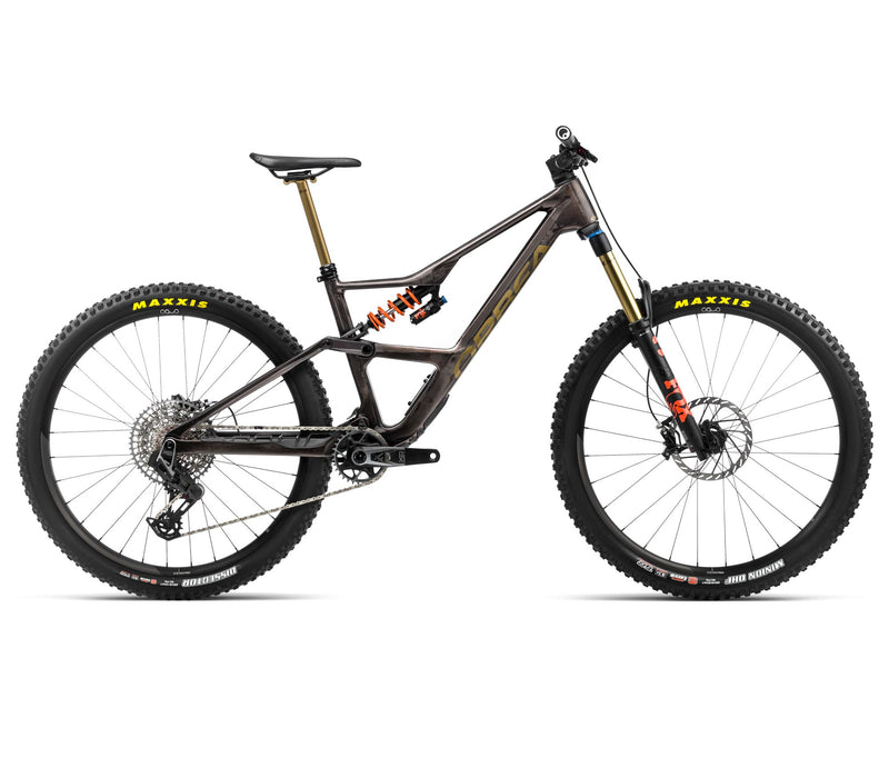 2024 Orbea OCCAM LT M-TEAM Trail Mountain Bike - Small, Cosmic Carbon View - Metallic Olive Green (Gloss)