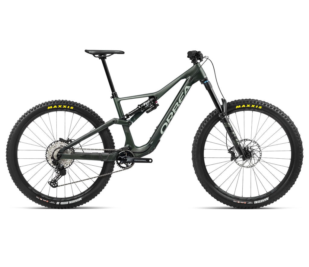 2024 Orbea RALLON M20 Enduro Mountain Bike - X-Large, Forest Green Carbon View (Matte-Gloss) - Blue Stone (Gloss)