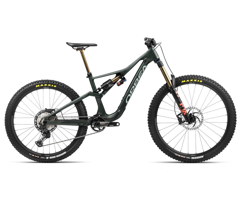 2024 Orbea RALLON M-TEAM Enduro Mountain Bike - Small, Forest Green Carbon View (Matte-Gloss) - Blue Stone (Gloss)