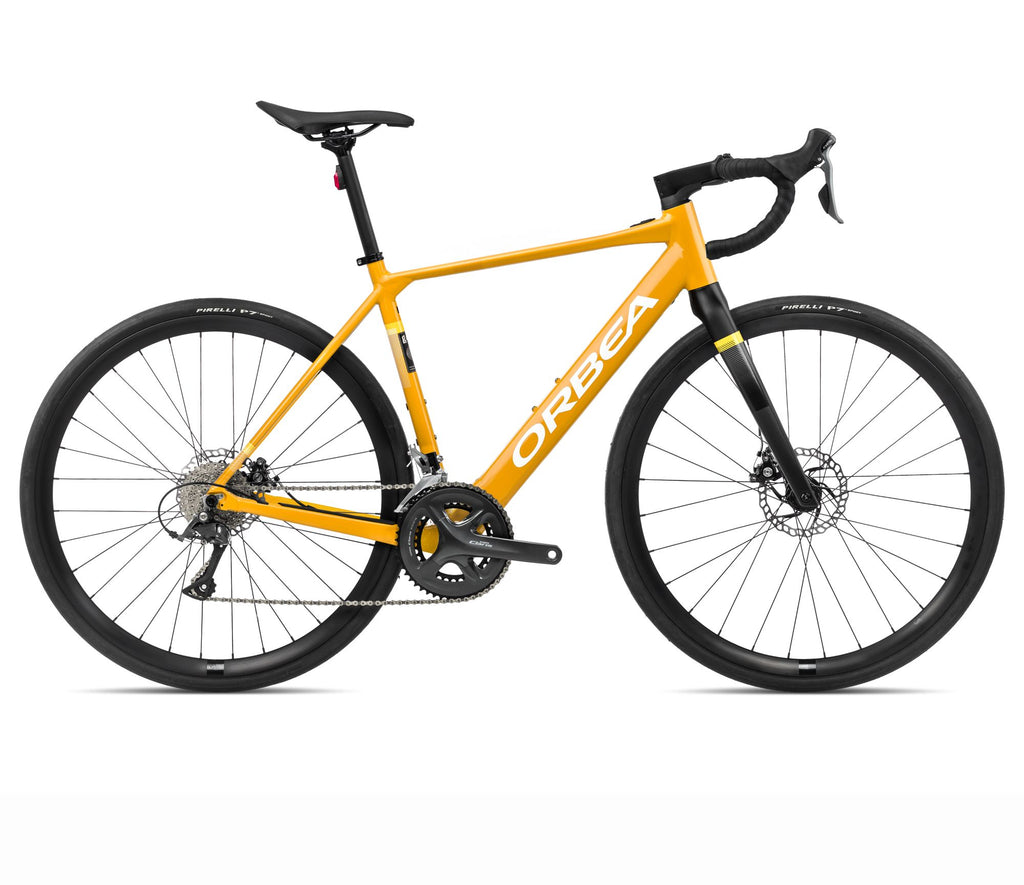 2024 Orbea GAIN D50 20mph Endurance Road E-Bikes - Medium, Mango (Gloss) - Black (Matte)