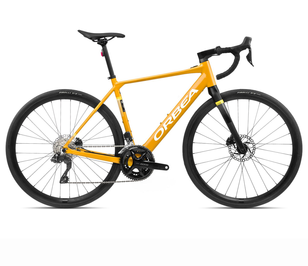 2024 Orbea GAIN D30i 20mph Endurance Road E-Bikes - Medium, Mango (Gloss) - Black (Matte)