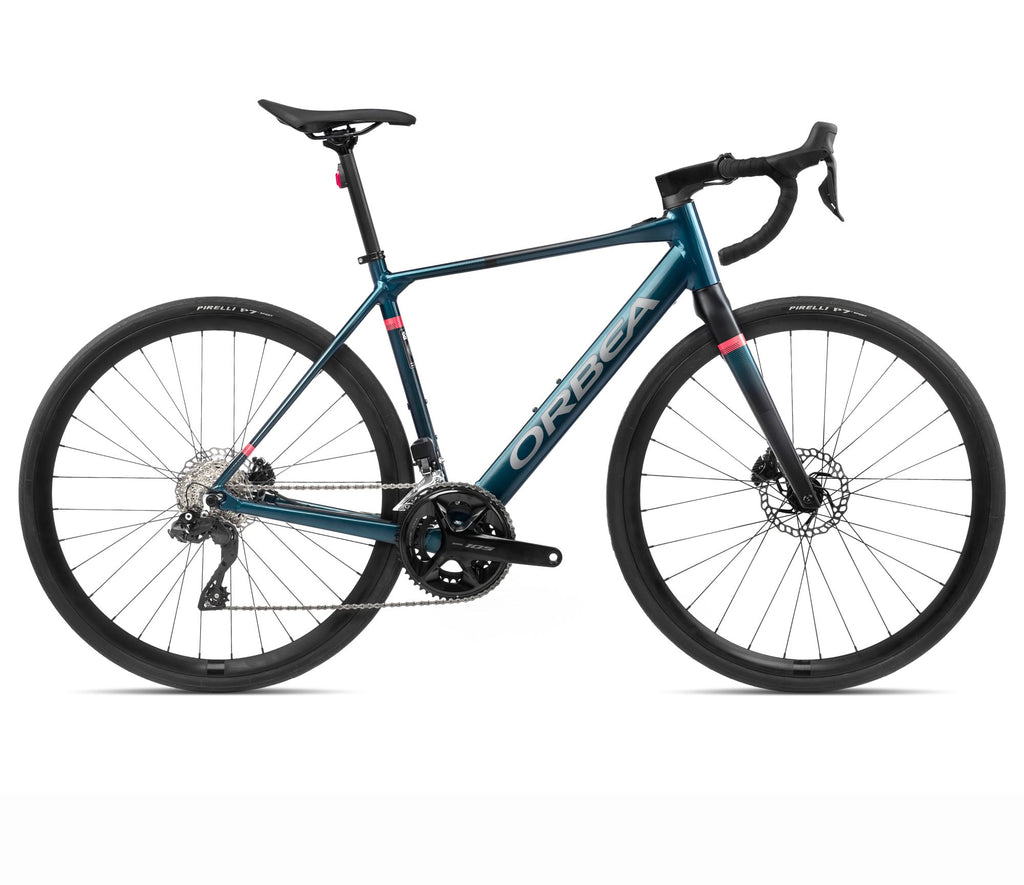 2024 Orbea GAIN D30i 20mph Endurance Road E-Bikes - Medium, Borealis Blue (Gloss) - Black (Matte)