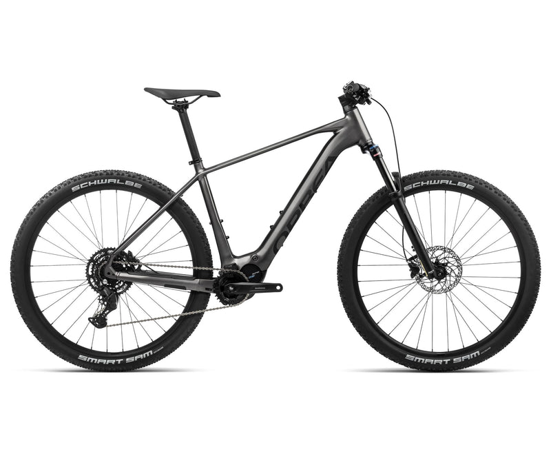 2024 Orbea URRUN 40 20mph Hardtail Mountain E-Bikes - Medium, Glitter Anthracite (Gloss) - Black (Matte)