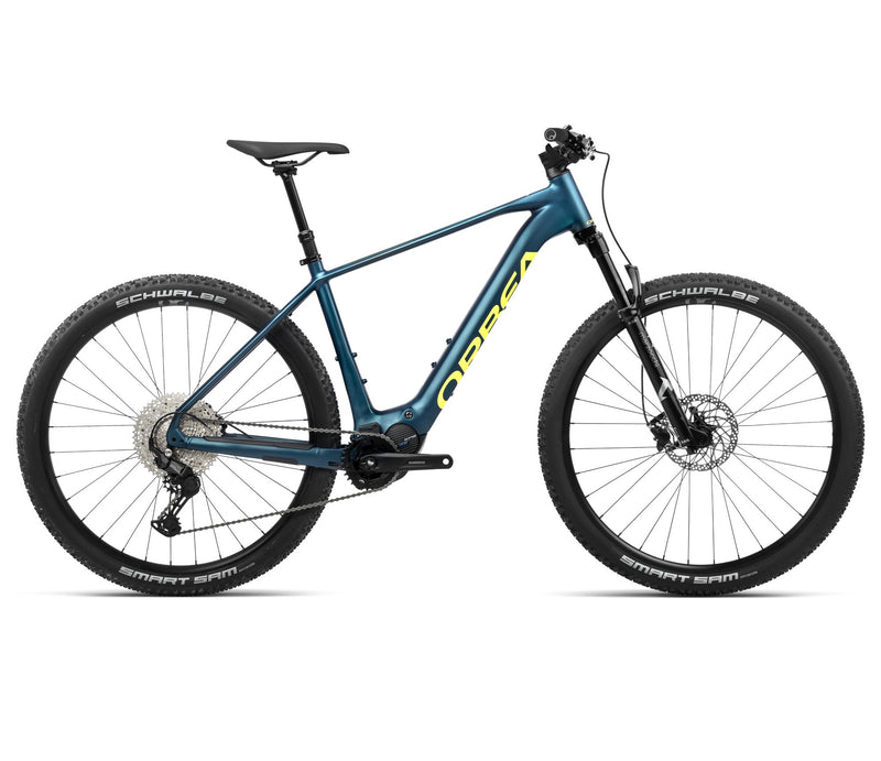 2024 Orbea URRUN 30 Hardtail Mountain E-Bikes - Large, Borealis Blue (Matte)- Luminous Yellow (Gloss)