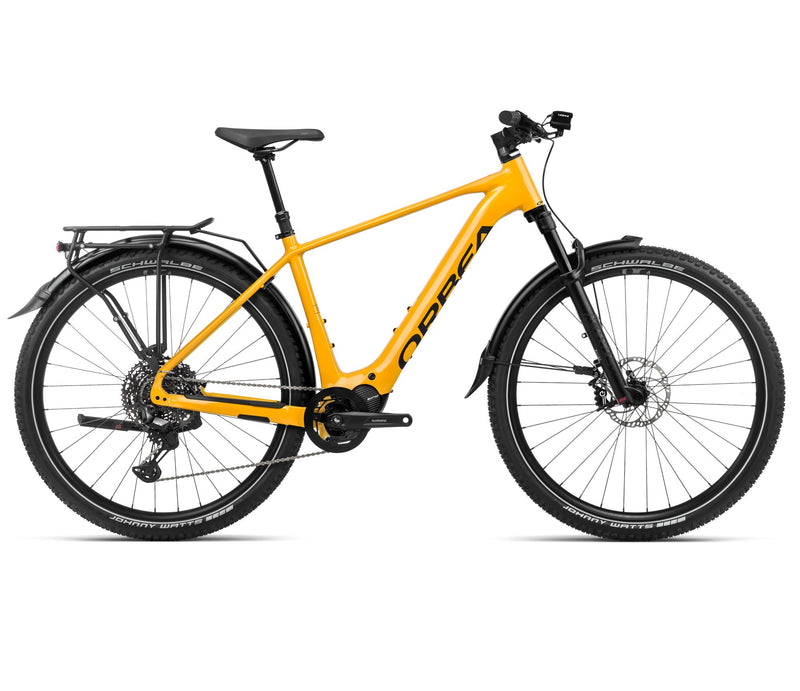 2024 Orbea KEMEN SUV 10 28mph Trekking Urban E-Bikes - Small, Mango (Gloss) - Black (Matte)