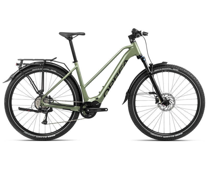 2024 Orbea KEMEN MID SUV 40 Trekking Urban E-Bikes - Small, Urban Green (Gloss) - Black (Matte)