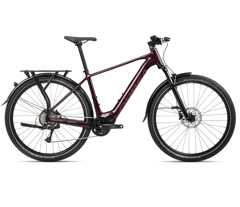 2024 Orbea KEMEN 40 Trekking Urban E-Bikes - Small, Metallic Burgundy Red (Gloss Matte)