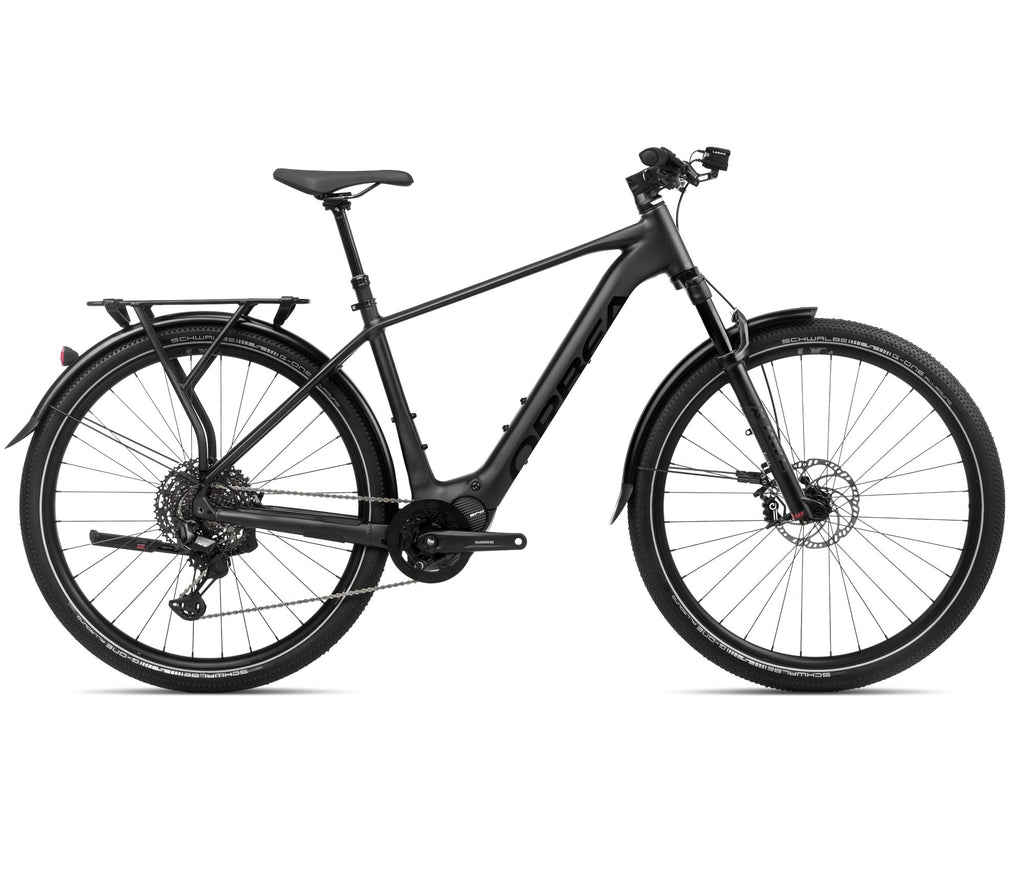 2024 Orbea KEMEN 10 Trekking Urban E-Bikes - Medium, Metallic Night Black (Matte-Gloss)