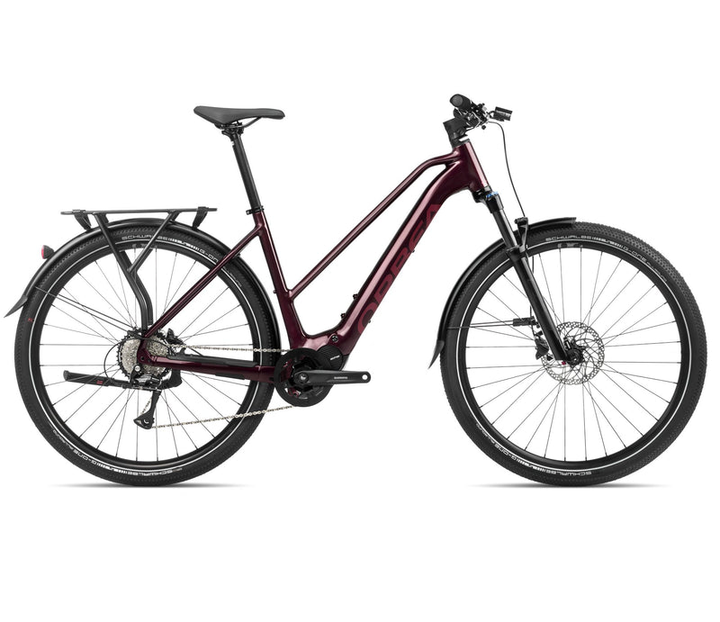 2024 Orbea KEMEN MID 40 Trekking Urban E-Bikes - Small, Metallic Burgundy Red (Gloss Matte)