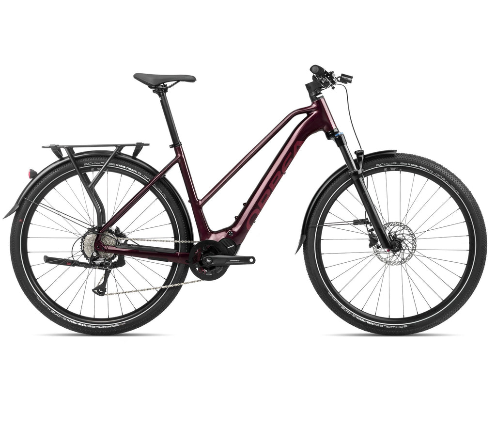 2024 Orbea KEMEN MID 40 Trekking Urban E-Bikes - Large, Metallic Burgundy Red (Gloss Matte)