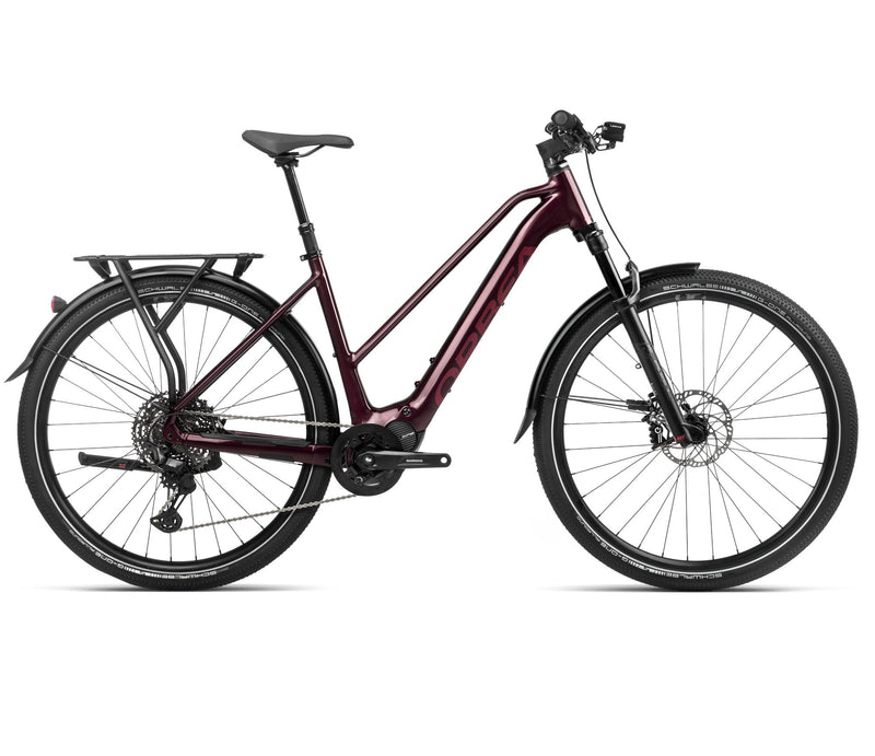 2024 Orbea KEMEN MID 10 Trekking Urban E-Bikes - Small, Metallic Burgundy Red (Gloss Matte)