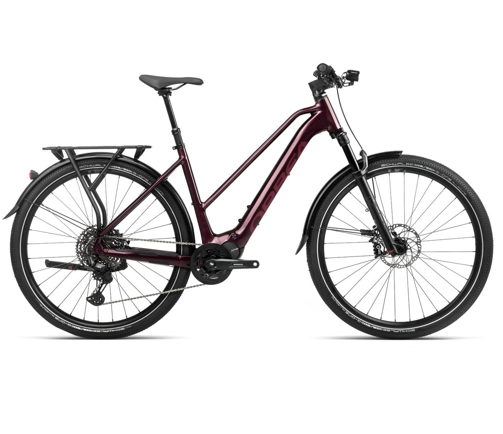 2024 Orbea KEMEN MID 10 Trekking Urban E-Bikes - Large, Metallic Burgundy Red (Gloss Matte)