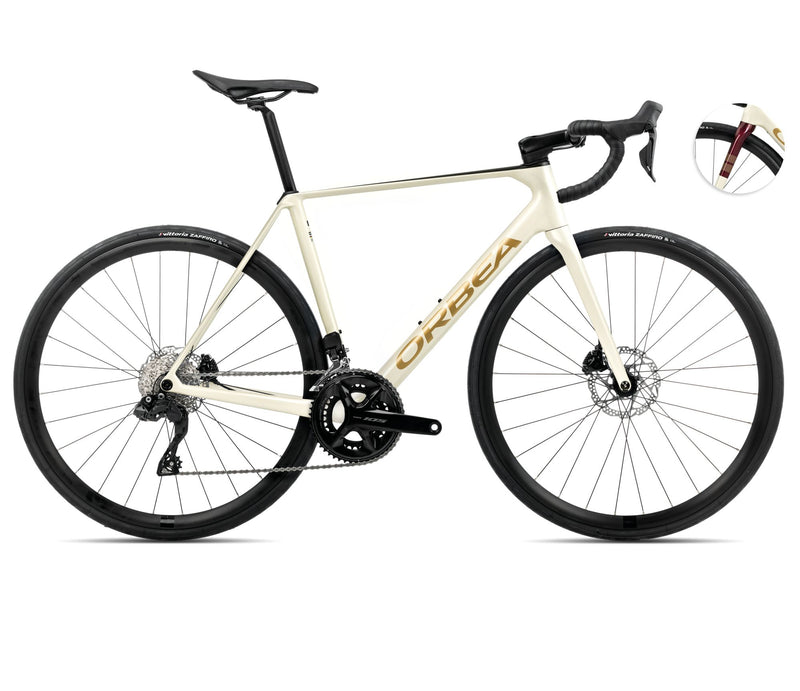 2025 Orbea ORCA M30i Racing ROAD BIKE - 47cm, Ivory White-Burgundy (Gloss)-Vulcano (Matte)