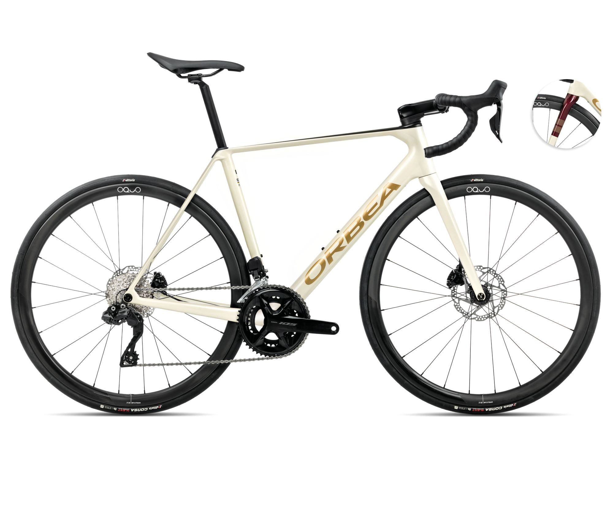 2025 Orbea ORCA M35i Racing ROAD BIKE - 47cm, Ivory White-Burgundy (Gloss)-Vulcano (Matte)