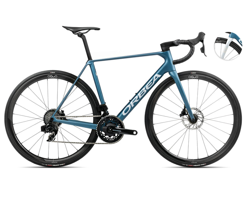 2025 Orbea ORCA M21eTEAM PWR Racing ROAD BIKE - 47cm, Slate Blue-Halo Silver (Matte)