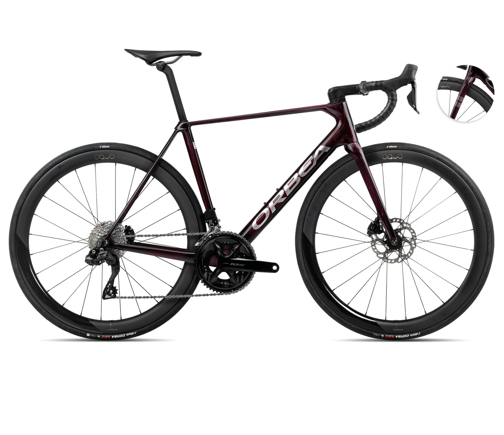 2025 Orbea ORCA M30iLTD PWR Racing ROAD BIKE - 47cm, Wine Red Carbon View-Titanium (Gloss)