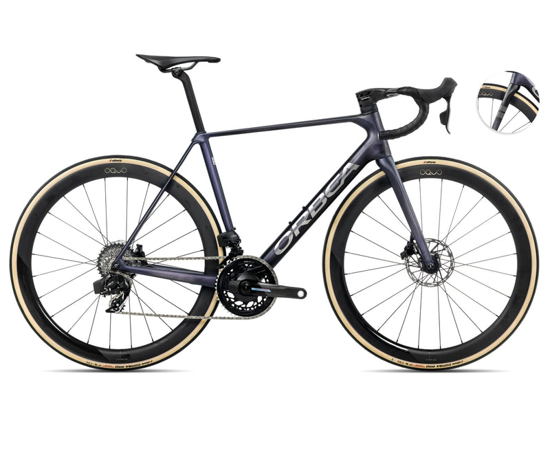 2025 Orbea ORCA M21eLTD PWR Racing ROAD BIKE - 47cm, Tanzanite (Matte) - Carbon Raw (Matte)