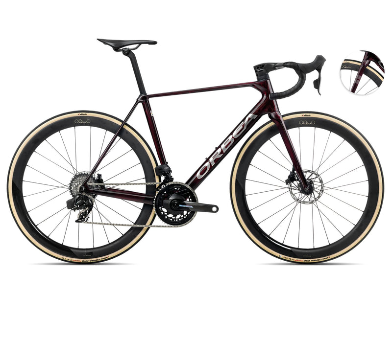 2025 Orbea ORCA M21eLTD PWR Racing ROAD BIKE - 47cm, Wine Red Carbon View-Titanium (Gloss)