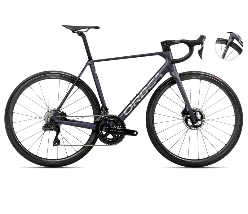 2025 Orbea ORCA M10iLTD PWR Racing ROAD BIKE - 49cm, Tanzanite (Matte) - Carbon Raw (Matte)