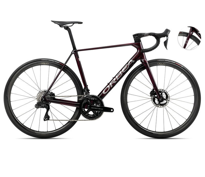 2025 Orbea ORCA M10iLTD PWR Racing ROAD BIKE - 55cm, Wine Red Carbon View-Titanium (Gloss)